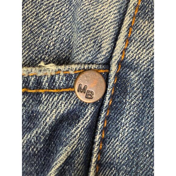 Tupac Makaveli Branded Wide Leg‎ Denim Jeans Blue Fade Y2K Vintage Mens 40x31.5 - Picture 9 of 11